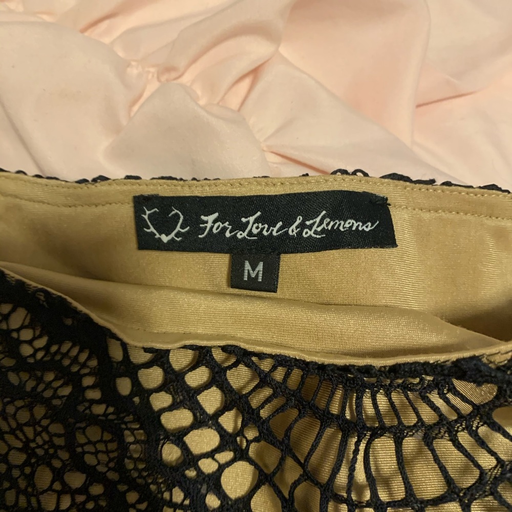 For Love & Lemons Grace Black Lace Mini Skirt - Picture 2 of 4